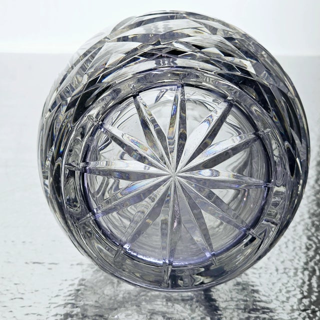 Crystal Glass Pinwheel Decanter W/ Stopper For Sale - Image 11 of 12