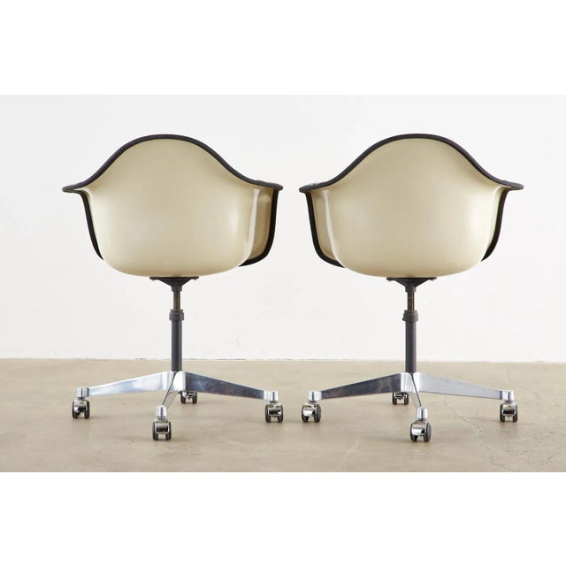 Set of Four Eames for Herman Miller Swivel Shell Chairs For Sale - Image 9 of 13