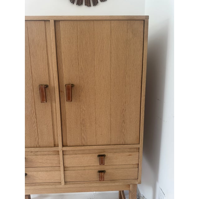 1960s Kurt Ostervig Oak Cabinet With Leather Pulls For Sale - Image 5 of 18