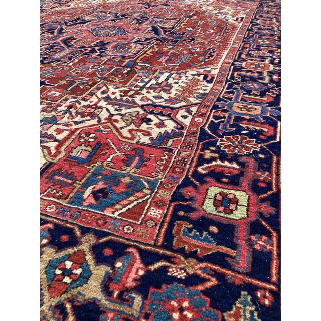 Antique Heriz Rug in Wool, 1920s For Sale - Image 6 of 11