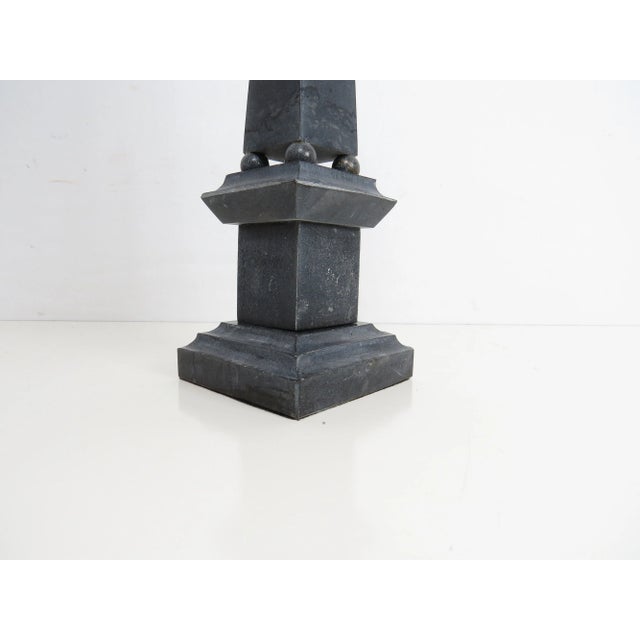 Vintage Mottled Slate Gray Stone Obelisk For Sale In Chicago - Image 6 of 9