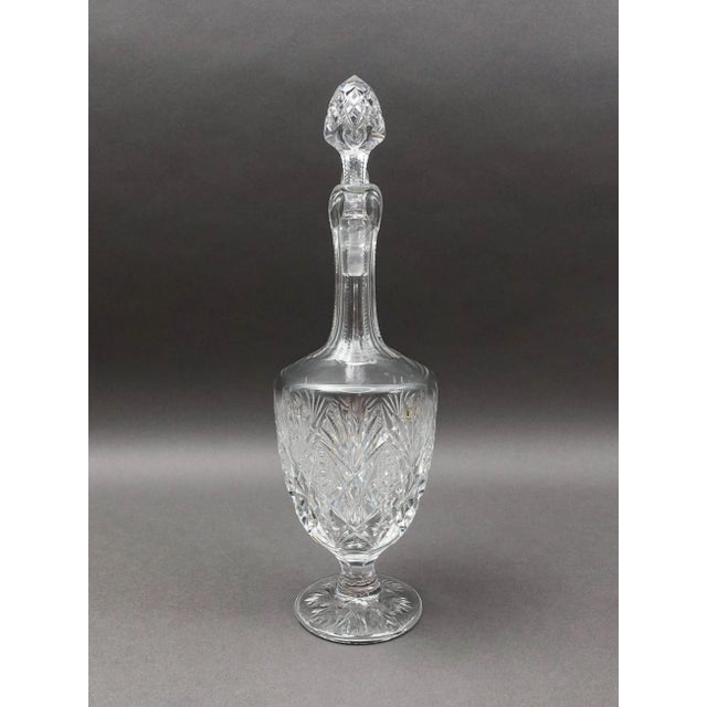 Mid-Century Modern Mid 20th Century St. Louis France Florence Pineapple Cut Crystal Wine Decanter With Stopper For Sale - Image 3 of 10
