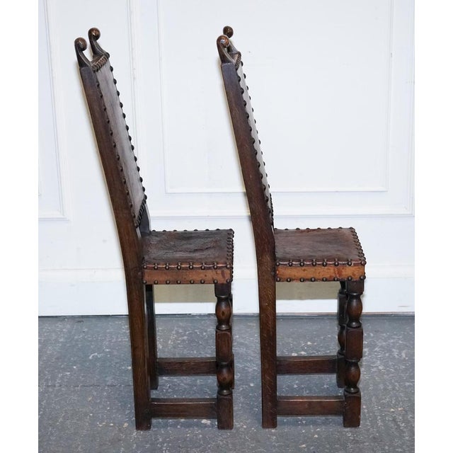 17th Century Revival Oak Childs Correction Chairs, Set of 2 For Sale - Image 4 of 11