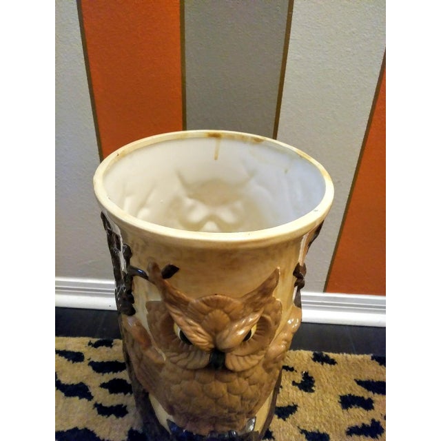 Vintage Ceramic Owl Umbrella Holder Stand Chairish