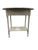 Early 20th Century Antique Hand Painted Mahogany Farmhouse Style Oval Spool Bobbin Leg One Drawer Two Tier Side Table For Sale - Image 5 of 8