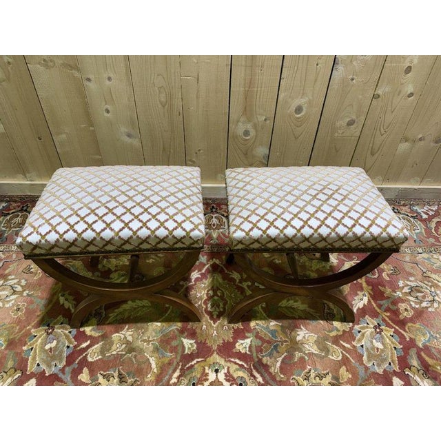 Curule Stools, Set of 2 For Sale - Image 3 of 9