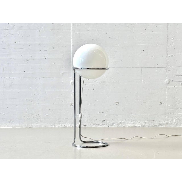 Space Age Floor Lamp with Opal Glass Globe and Chrome Frame, 1970s For Sale - Image 4 of 18