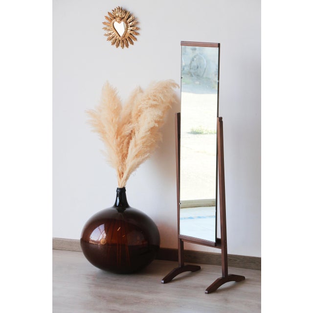 Vintage Cheval Mirror in Wood, 1960s For Sale - Image 9 of 11