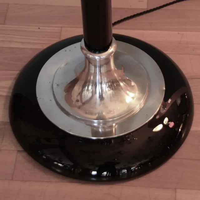 Black French Art Deco Floor Lamp from Mazda, 1920s For Sale - Image 8 of 13