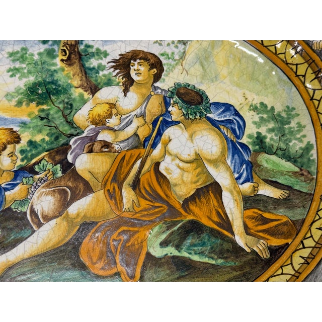 Massive Early 20th Century Italian Majolica Bacchanalian Scene Platter For Sale - Image 15 of 18
