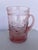 Vintage Pink Air Blown Glass Pitcher With Molded Hearts For Sale - Image 4 of 6