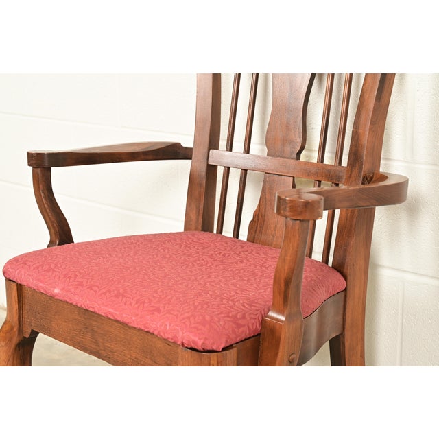 Wood Baker Furniture Style Queen Anne Solid Walnut Armchair, Circa 1960s For Sale - Image 7 of 11