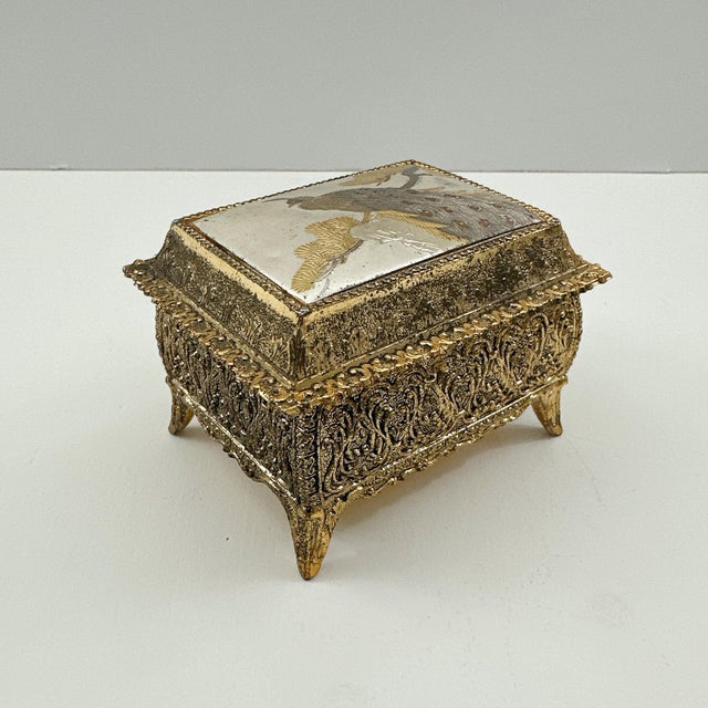 Bring a touch of vintage Japanese artistry to your home with this beautiful Chokin jewelry and trinket box featuring an...