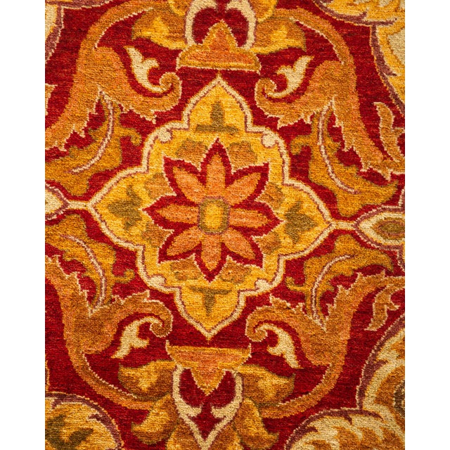 Traditional Mogul Hand-Knotted Area Rug - Red, 5' 3" x 6' 1" For Sale - Image 3 of 8
