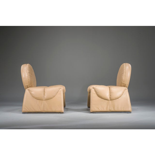 Calipso C35 Lounge Chairs in Leather attributed to Saporiti, Italy, 1980s, Set of 2 For Sale - Image 14 of 15