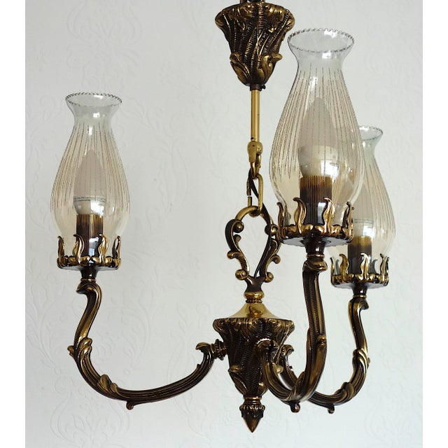 Art Deco Brass and Glass Chandelier by Bruno Chiarini, 1940s For Sale - Image 12 of 12
