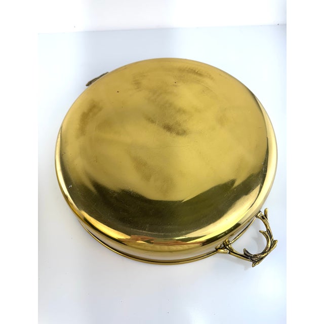 Mid 20th Century Hollywood Regency Solid Brass Covered Serving Dish For Sale - Image 12 of 12