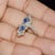 Certified Natural 1.40cts Diamond & Sapphire 18k Solid White Gold Filigree Cocktail Ring, Size 6.5 For Sale In Dallas - Image 6 of 13