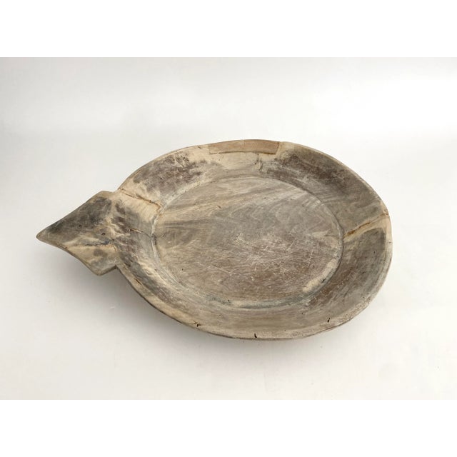 Indian Hand-Carved Wood Parat Bowl For Sale - Image 3 of 7