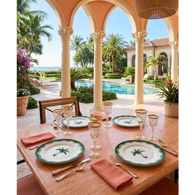 Anthropologie X Fern & Co. Tropical Palm Scalloped Dinner Plates - Set 4 For Sale - Image 9 of 12