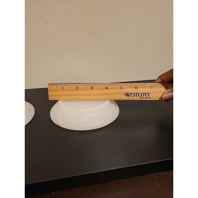 Stone Restoration Hardware Alabaster Candle Holder Base For Sale - Image 7 of 9