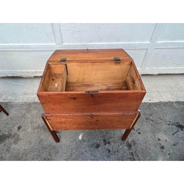 Antique 19th Century Early American Rustic Style Trunk on Stand. For Sale - Image 4 of 14