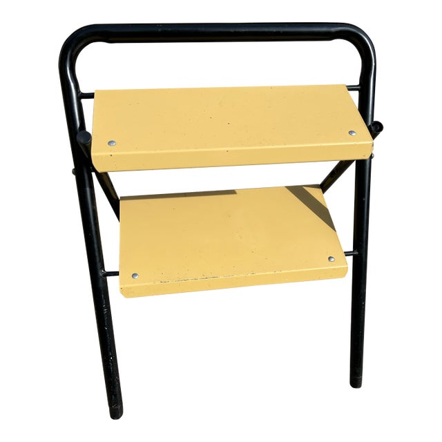 Mid Century Modern Folding Metal Step Stool For Sale