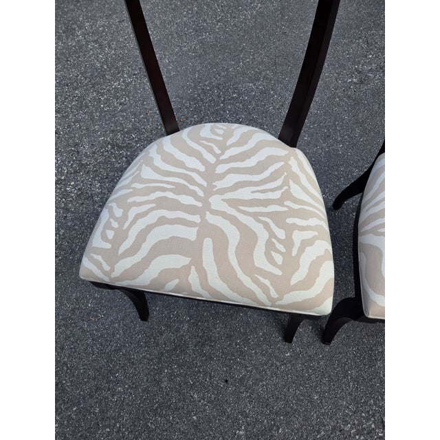 Pair Ethan Allen Hathaway Klismos Dining Side Chairs Zebra Print French Regency 1990s For Sale - Image 14 of 14