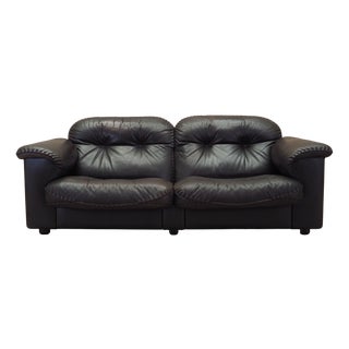 Swiss Brown Leather Sofa from de Sede, 1970s For Sale