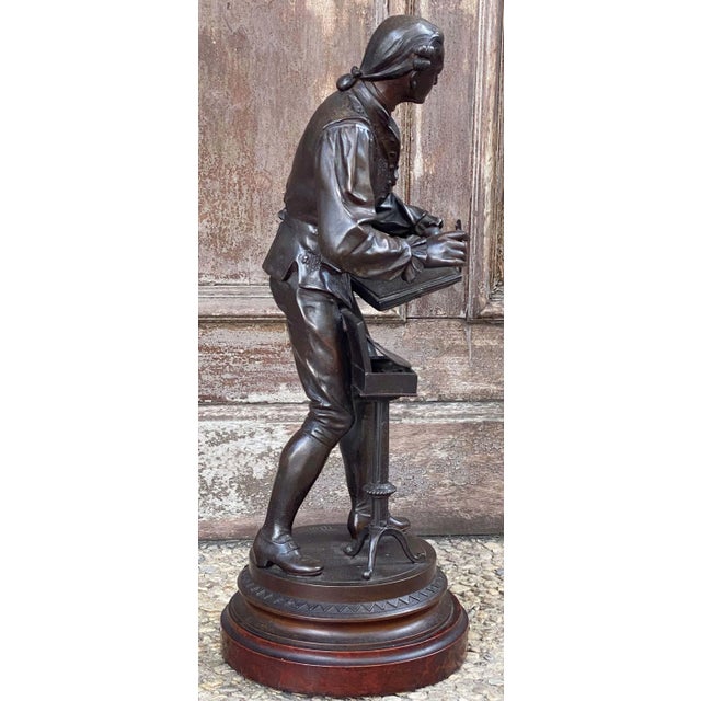 Bronze Large French Bronze Spelter Figure of an Artist, After Mathurin Moreau For Sale - Image 8 of 13