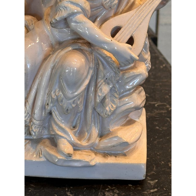 1920s Blanc De Chine White Glazed Seated Musician Figure For Sale - Image 4 of 8