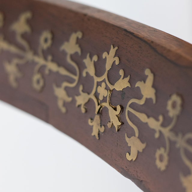 Set of Six Early 19th Century English Regency Period Faux Rosewood Chairs With Brass-Inlaid Tablet Cresting Rails, Circa 1810-20 For Sale - Image 12 of 18