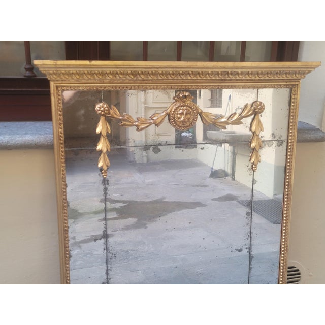 Louis XVI Style Mirror in Carved Wood, 1890s For Sale - Image 9 of 11
