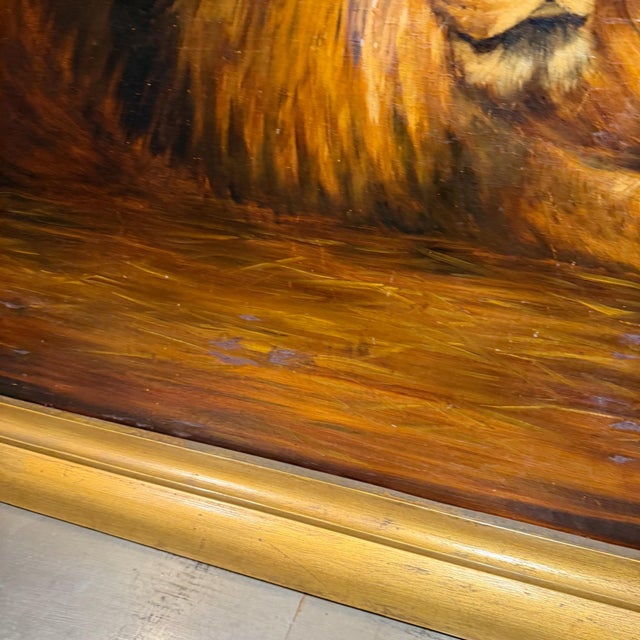 Impressionist Oil Canvas Reproduction Repose the British Lion by the Hungarian Géza Vastagh For Sale - Image 3 of 17