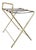 Folding Hotel Luggage Rack in Gold-Plated Steel and Textile, France, 1990s For Sale