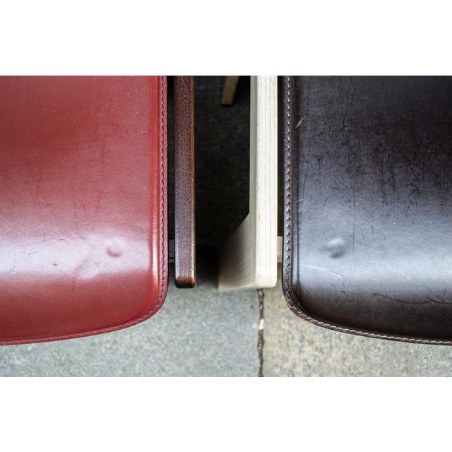 No. 121 Dining Chair in Black Leather and Wood by Afra and Tobia Scarpa for Cassina, 1967 For Sale - Image 10 of 18