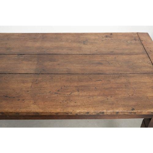 Brown Antique Oak Dining Table with Walnut Top and Drawer For Sale - Image 8 of 14