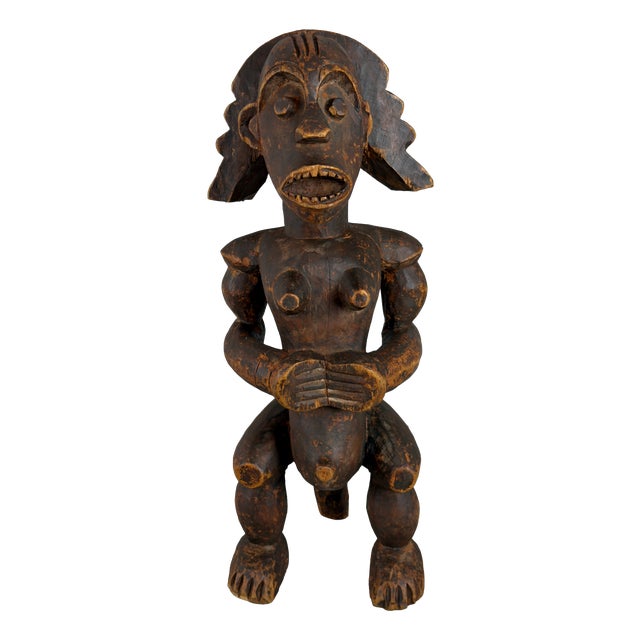Large 20th Century Ritual African Tribal Statue in Wood For Sale