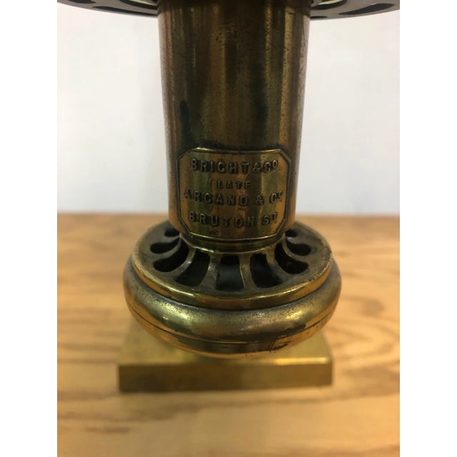 1950s Circa Argand Brass Glass Lamp For Sale - Image 9 of 11