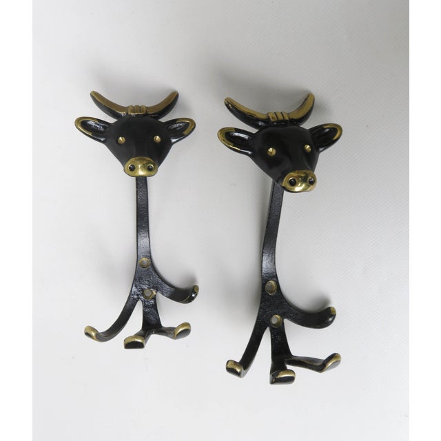 Black Brass Animal Cloakroom Hook by Walter Bosse, 1950s, Set of 12 For Sale - Image 6 of 18