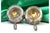 Silver Salt and Pepper Shakers Glass Cores and Embossed Spoons, Set of 4, in Good conditions.