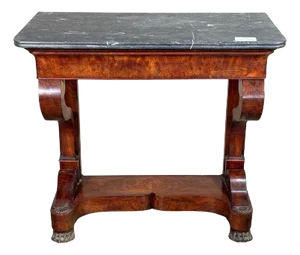 Louis Philippe Mahogany & Walnut Console With Saint Anne's Marble