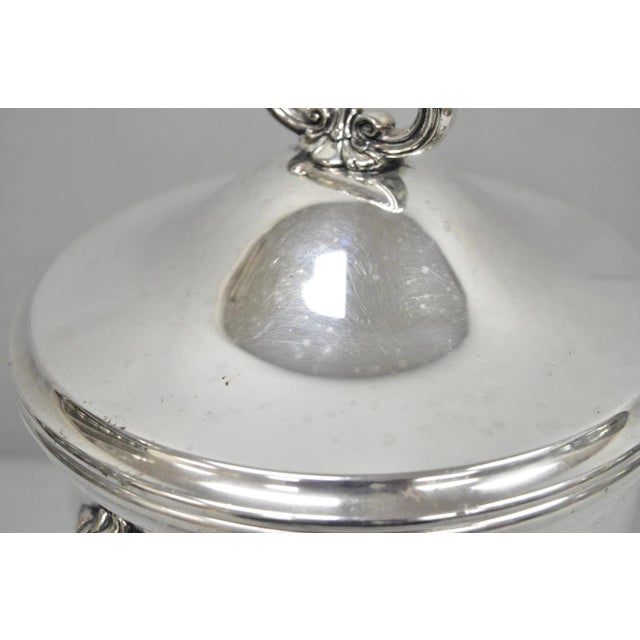 Vintage English Regency Winthrop Silver Plated Lion Handle Covered Ice Bucket For Sale - Image 10 of 18
