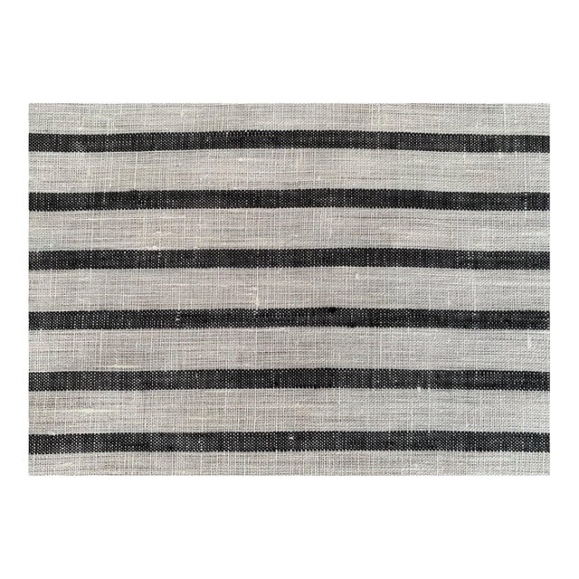 Plum Textiles Crawford Stripe Linen For Sale