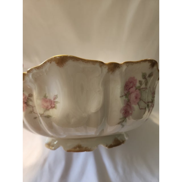 Rose Antique Haviland Limoges Baltimore Rose 10" Square Salad Bowl For Sale - Image 8 of 12