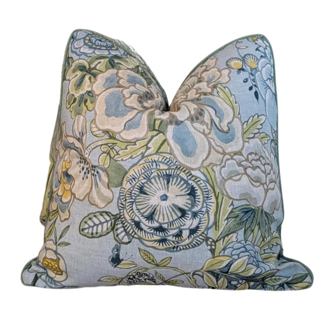Custom - Thibaut Peony Garden Single 18" Pillow For Sale