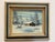 Blue 50's Vintage Winter Landscape Oil on Canvas For Sale - Image 8 of 9