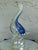Glass Vintage Blue & Clear Art Glass Swan Sculpture With Controlled Bubble Inclusions For Sale - Image 7 of 12