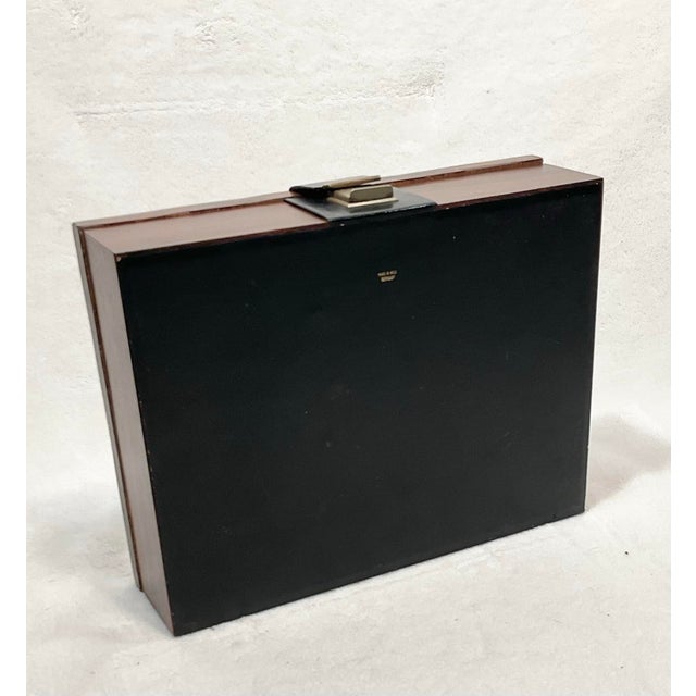 Brass Vintage West Germany Rosewood & Brass Jewelry Box Storage Organizer Men’s Gift Trinket Box, Circa 60s For Sale - Image 8 of 12