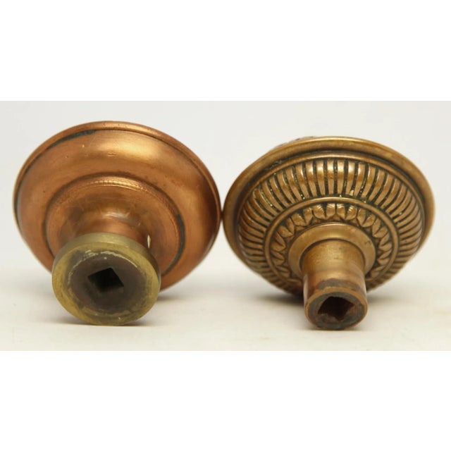 Victorian Pair of Antique Russell & Erwin Bronze Door Knobs For Sale - Image 3 of 11